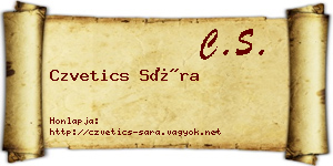 Czvetics Sára névjegykártya